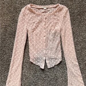 Kimchi Blue XS Baby Pink Lace Y2K Style Cardigan